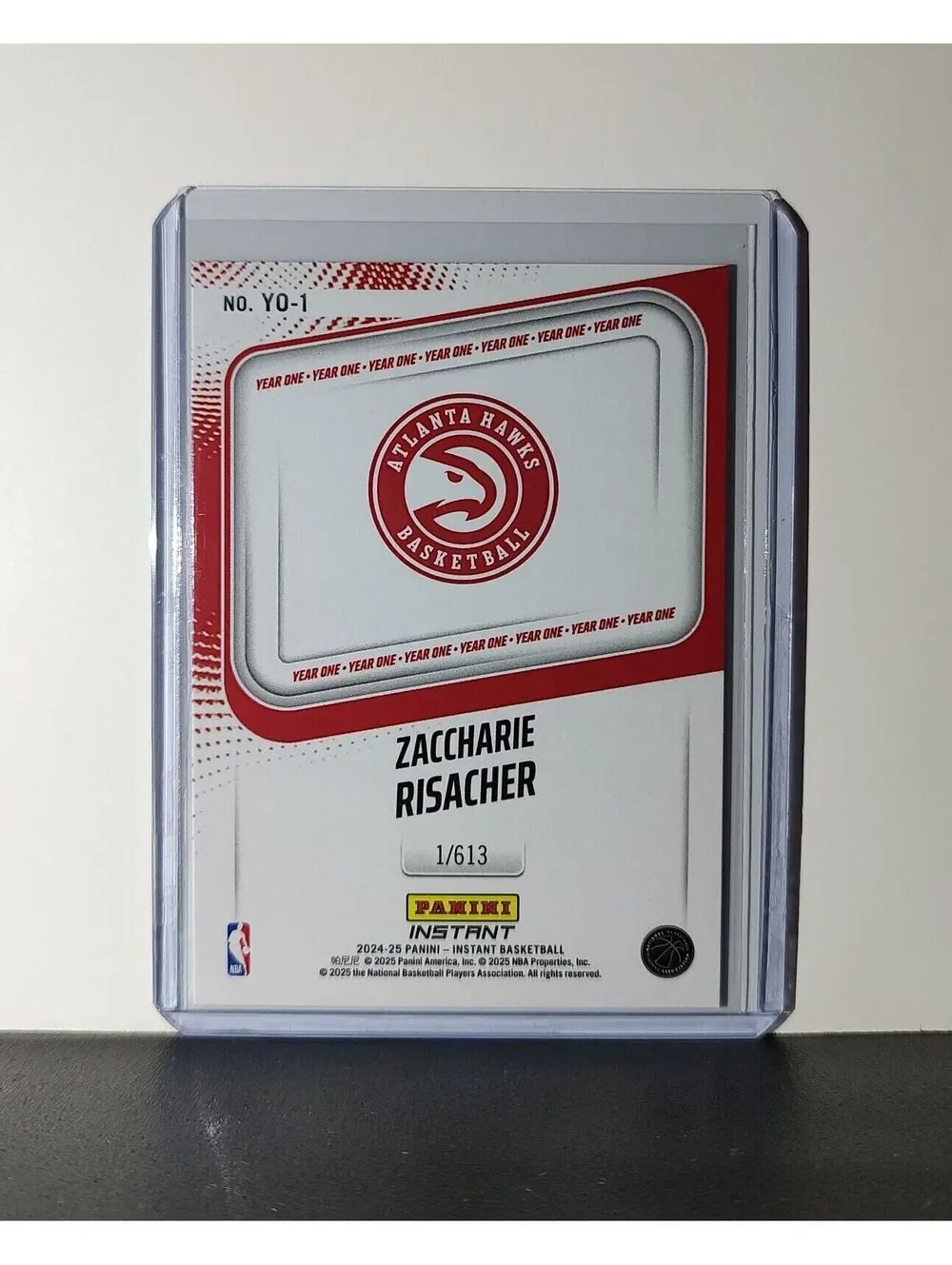 Zaccharie Risacher Rookie Card 2024-25 Panini Year One #1 Atlanta Hawks 1/613